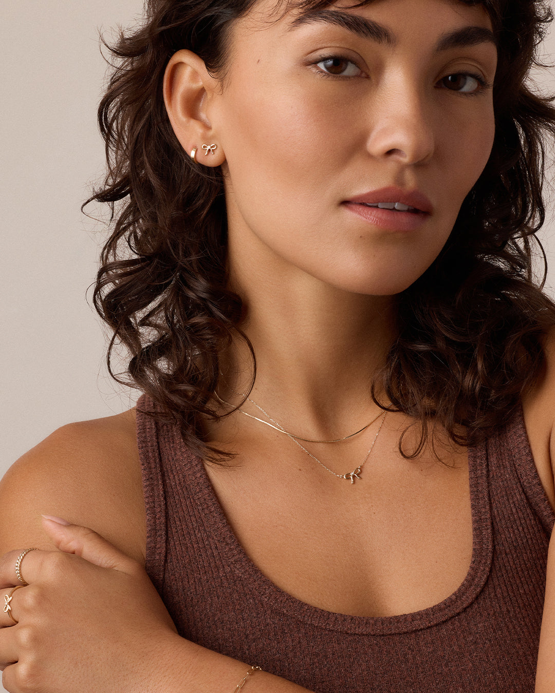 Diamond Put a Bow on it Studs || option::14K Solid Gold