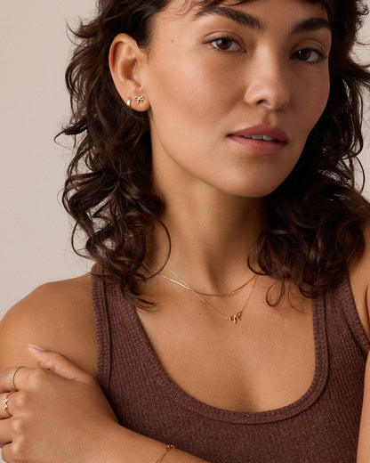 Diamond Put a Bow on it Studs || option::14K Solid Gold