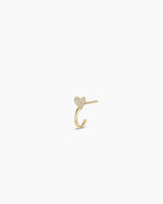 Diamond Heart Stud Single Huggie || option::14K Solid Gold
