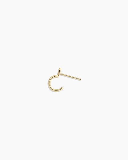 Diamond Heart Stud Single Huggie || option::14K Solid Gold