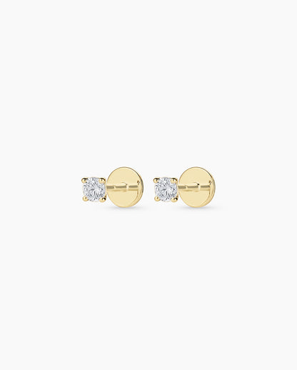 Lab Grown Diamond Solitaire Flat Back Studs || option::14k Solid Gold
