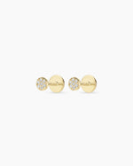 Diamond Pavé Flat Back Studs || option::14K Solid Gold