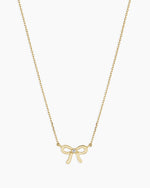 Diamond Put a Bow on it Necklace || option::14K Solid Gold