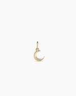 Diamond Crescent Charm || option::14K Solid Gold