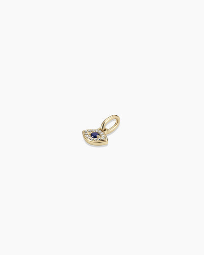 Diamond and Blue Sapphire Evil Eye Charm