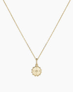 Diamond Compass Charm Necklace || option::14K Solid Gold