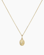 Diamond Beach Charm Necklace || option::14K Solid Gold