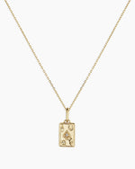 Diamond Ace Charm Necklace || option::14K Solid Gold
