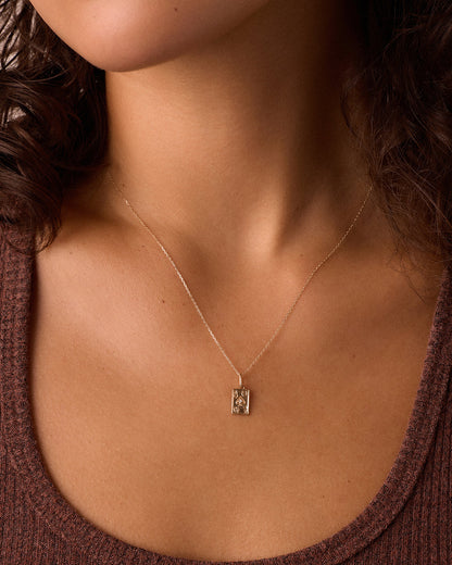 Diamond Ace Charm Necklace || option::14K Solid Gold