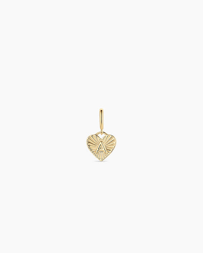 Vintage Heart Alphabet Parker Charm - A || option::18K Gold Plated, A