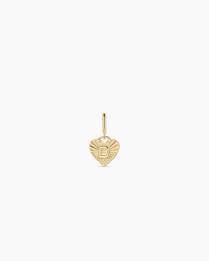 Vintage Heart Alphabet Parker Charm - B || option::18K Gold Plated, B