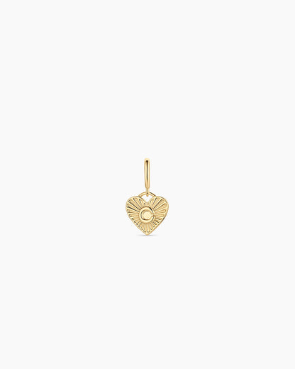 Vintage Heart Alphabet Parker Charm - C || option::18K Gold Plated, C