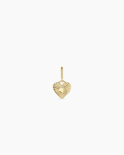 Vintage Heart Alphabet Parker Charm - J || option::18K Gold Plated, J