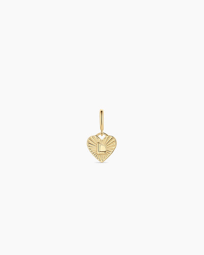 Vintage Heart Alphabet Parker Charm - L || option::18K Gold Plated, L