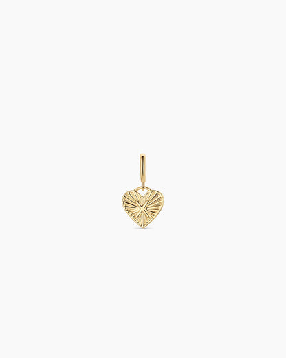 Vintage Heart Alphabet Parker Charm - X || option::18K Gold Plated, X