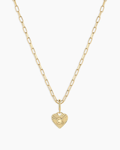 Vintage Heart Alphabet Charm Necklace