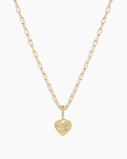 Vintage Heart Alphabet Charm Necklace