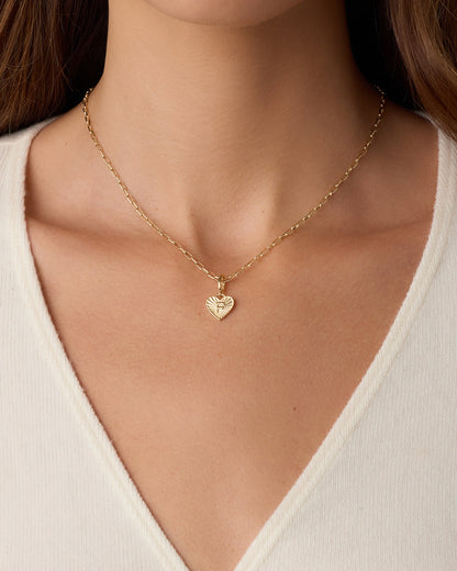 Vintage Heart Alphabet Parker Charm - F || option::18K Gold Plated, F