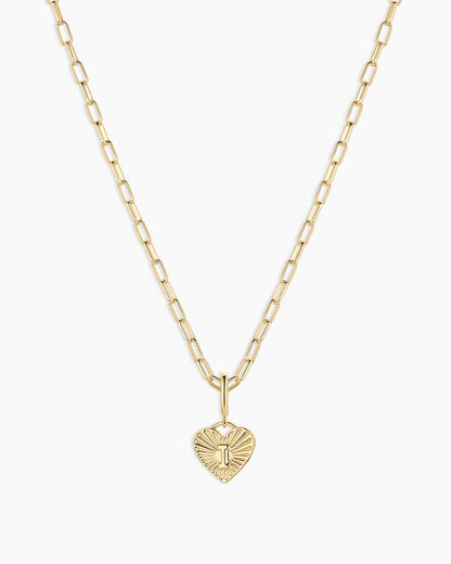 Vintage Heart Alphabet Charm Necklace