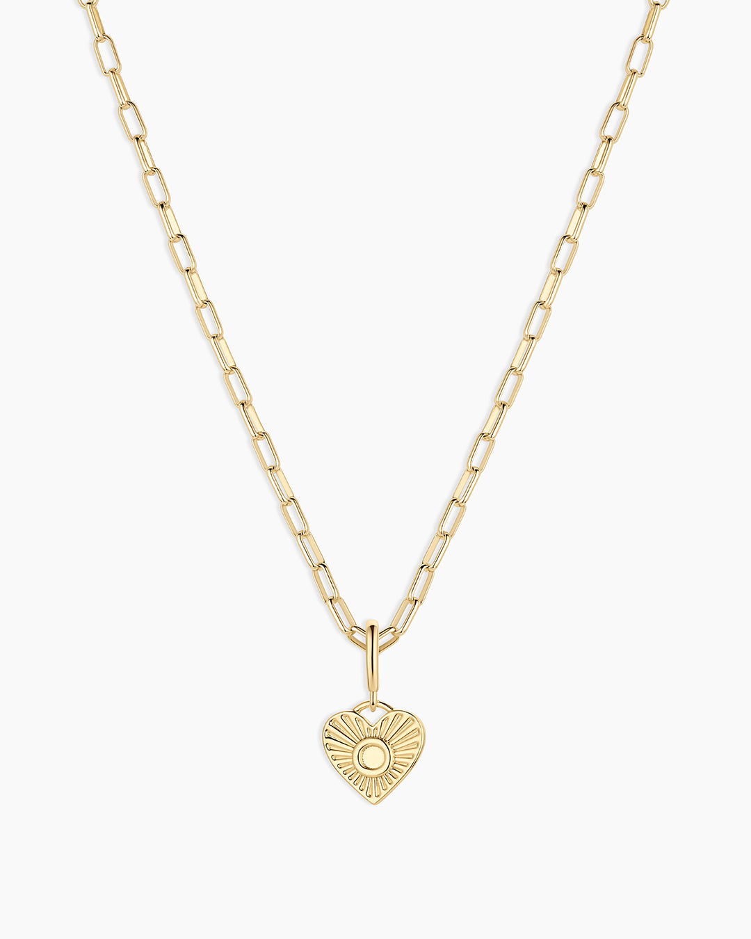 Vintage Heart Alphabet Charm Necklace - O || option::18K Gold Plated, O