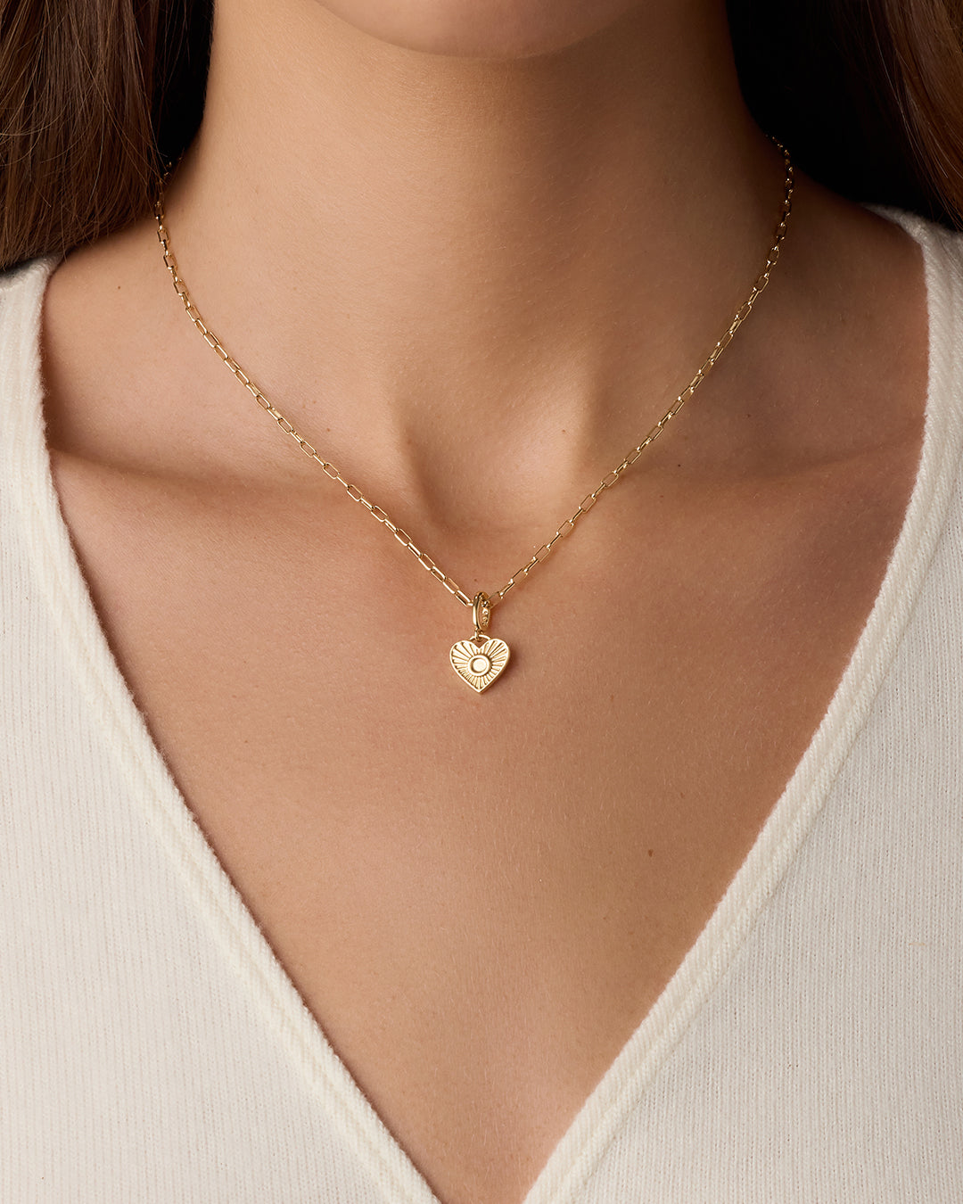 Vintage Heart Alphabet Charm Necklace