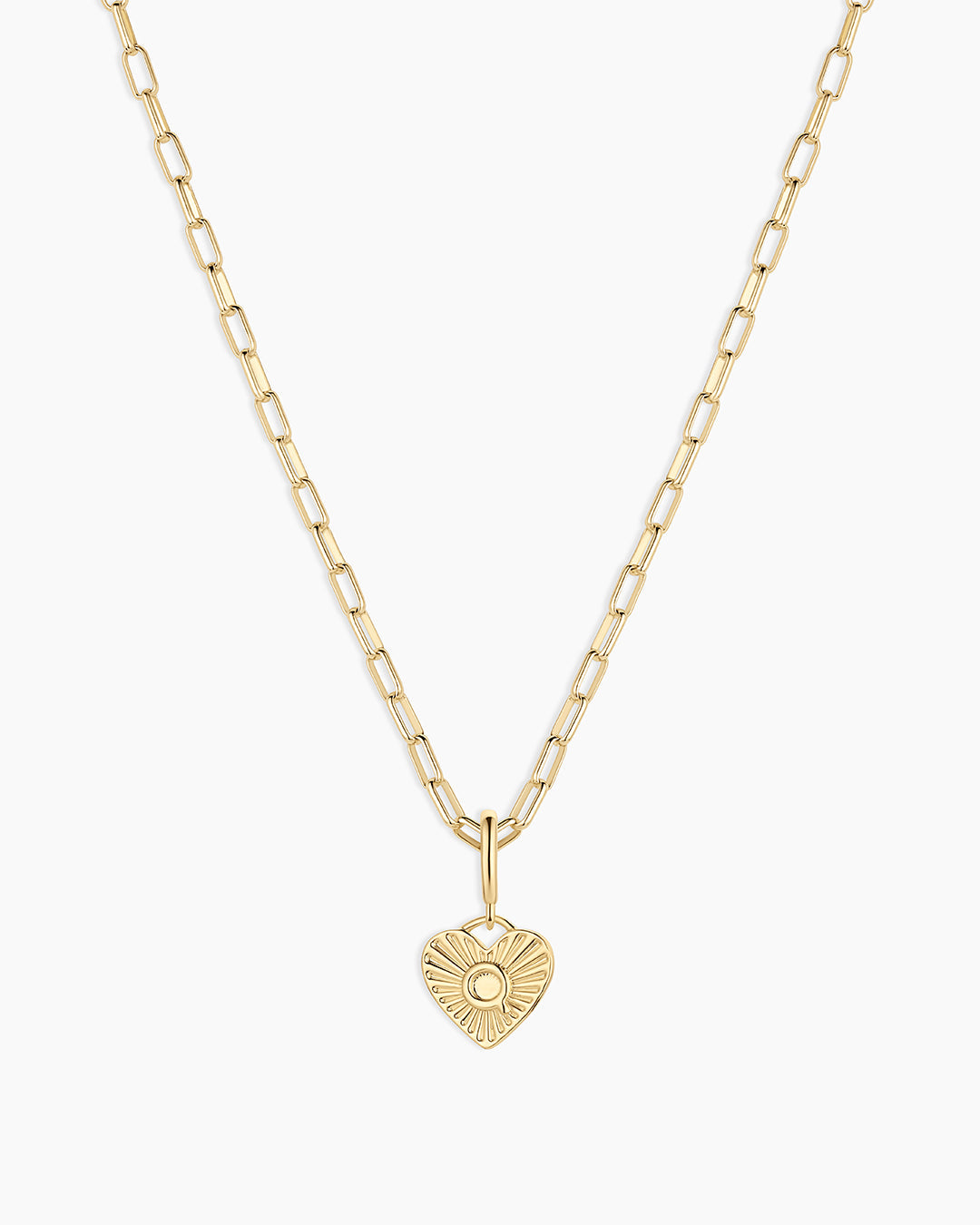 Vintage Heart Alphabet Charm Necklace - Q || option::18K Gold Plated, Q