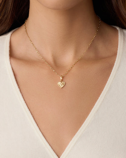 Vintage Heart Alphabet Parker Charm - V || option::18K Gold Plated, V