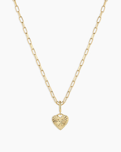 Vintage Heart Alphabet Charm Necklace
