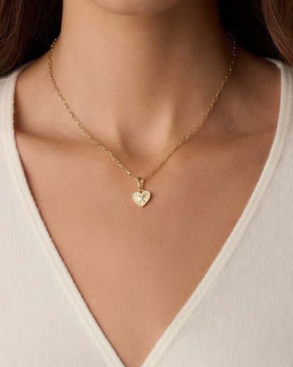 Vintage Heart Alphabet Parker Charm - X || option::18K Gold Plated, X