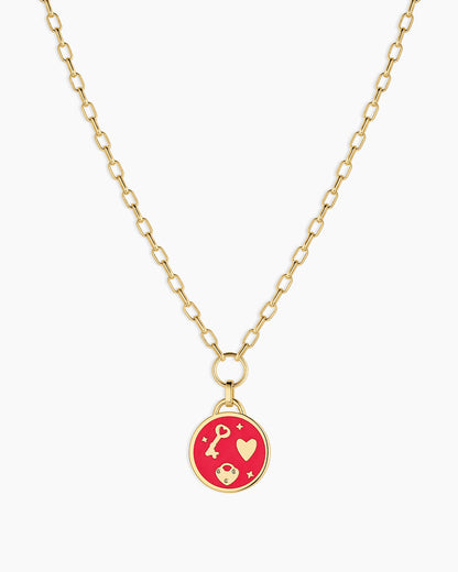 Love U Coin Necklace || option::18K Gold Plated