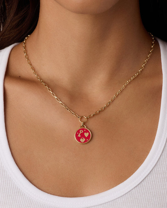 Love U Coin Necklace || option::18K Gold Plated