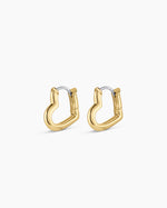 Campbell Heart Huggies || option::18K Gold Plated