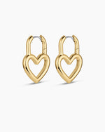 Open Heart Padlock Hoops || option::18K Gold Plated