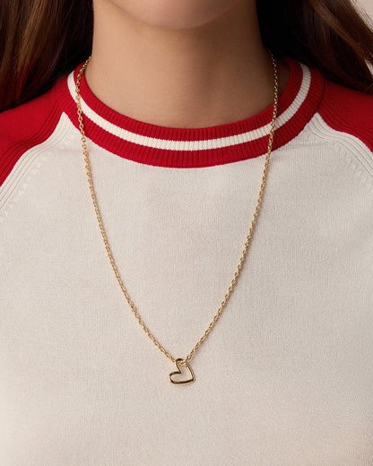 Delicate Heart Carabiner Charm || option::18K Gold Plated