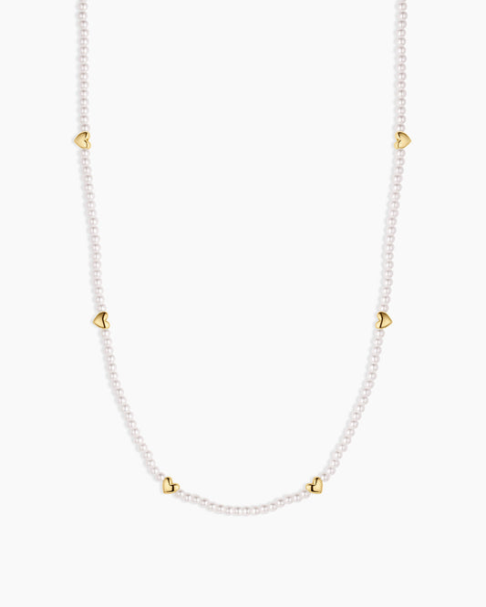 Amour Pearl Necklace || option::18K Gold Plated