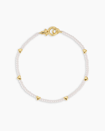 Amour Pearl Bracelet || option::18K Gold Plated