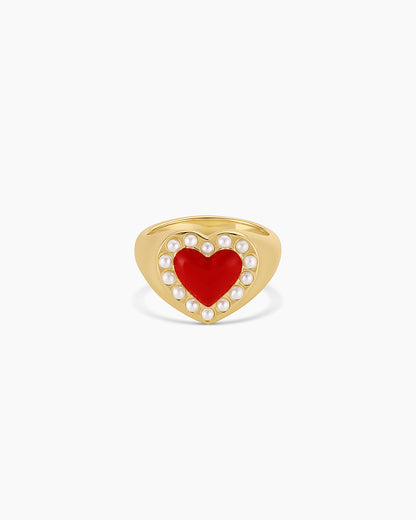 Love Pearl Ring || option::18K Gold Plated