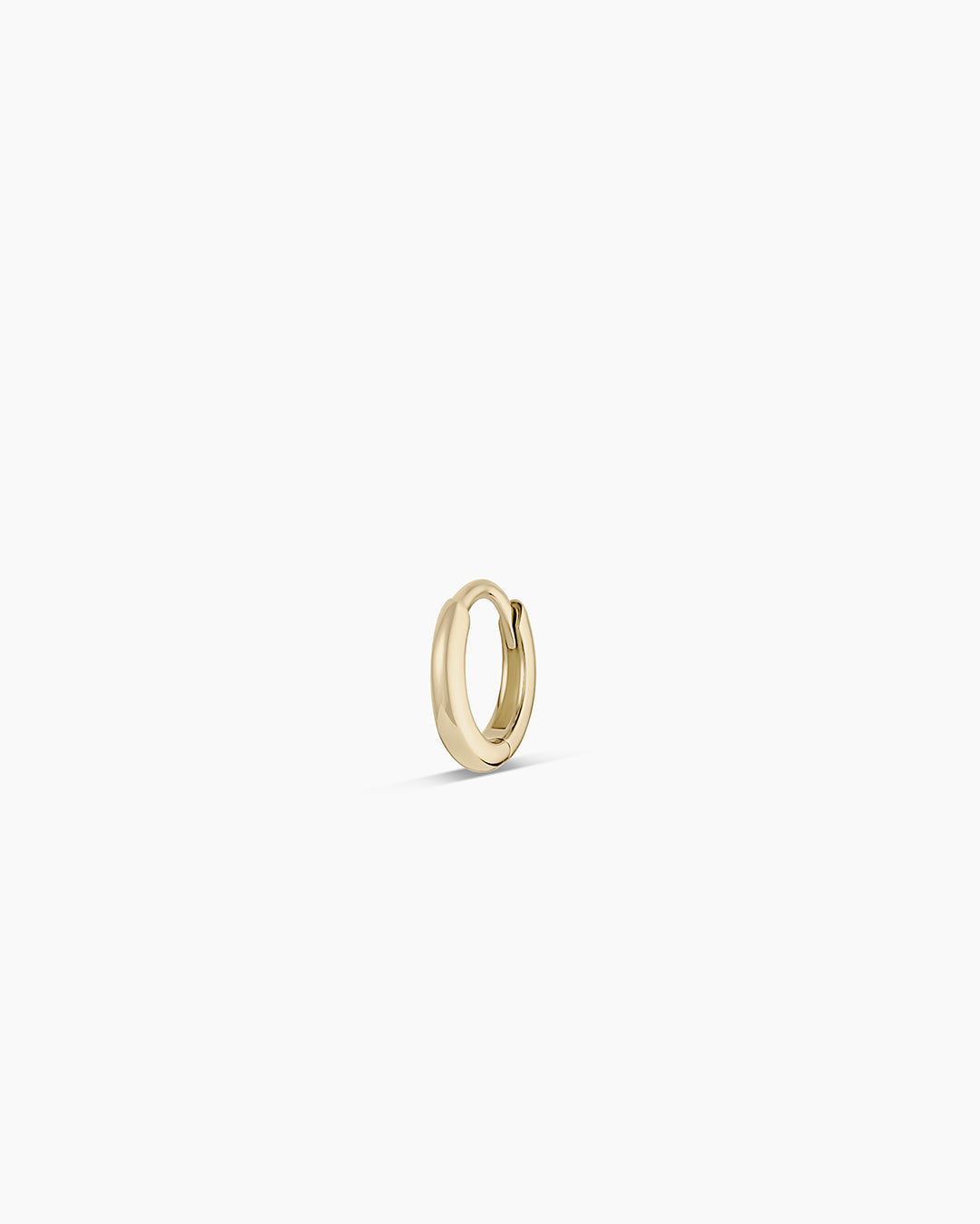 14K Gold Everyday Oval Single Huggie || option::14K Solid Gold, 9mm