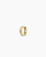 Diamond Love Rose Single Huggie || option::14K Solid Gold