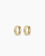 Diamond Love Rose Huggies || option::14K Solid Gold