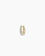 Diamond Banks Single Huggie || option::14K Solid Gold, 11mm