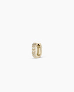 Diamond Checkered Mini Single Huggie || option::14K Solid Gold