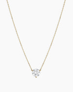 Lab Grown Diamond Solitaire Necklace || option::14K Solid Gold