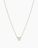 Lab Grown Diamond Heart Necklace || option::14K Solid Gold