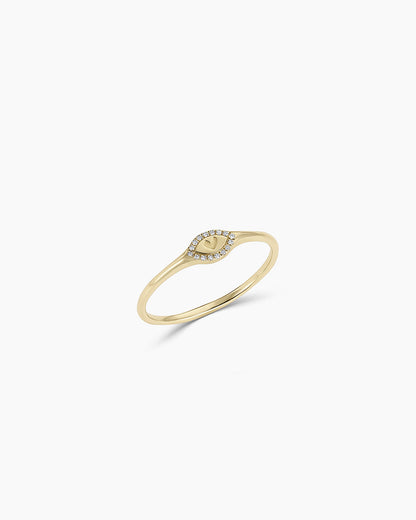 Diamond Love Signet Ring