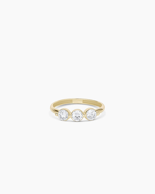 Lab Grown Diamond Trio Ring || option::14K Solid Gold