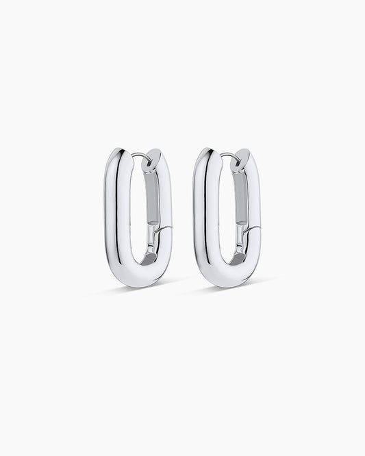 Zoey Statement Hoops || option::Silver Plated
