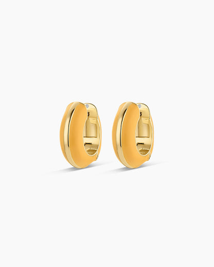 Lou Stripe Huggies || option::18K Gold Plated, Yellow