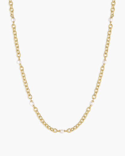 Finley Pearl Dot Necklace || option::18K Gold Plated
