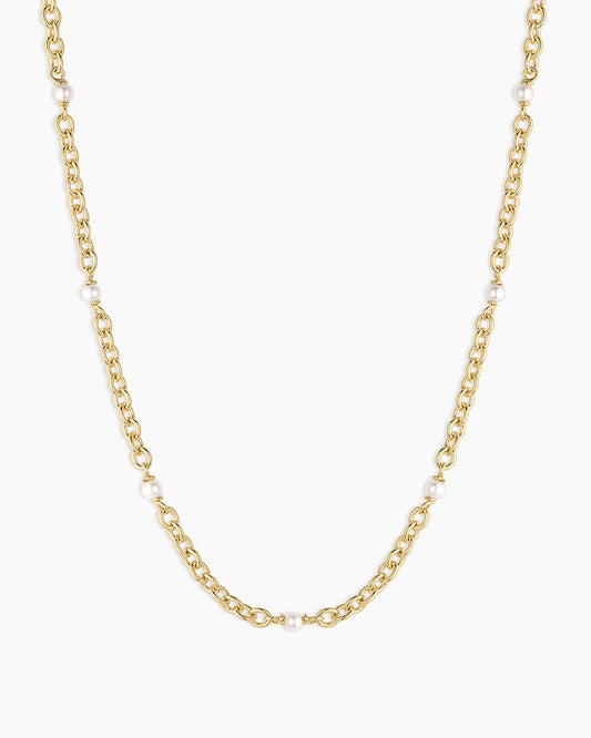 Finley Pearl Dot Necklace || option::18K Gold Plated
